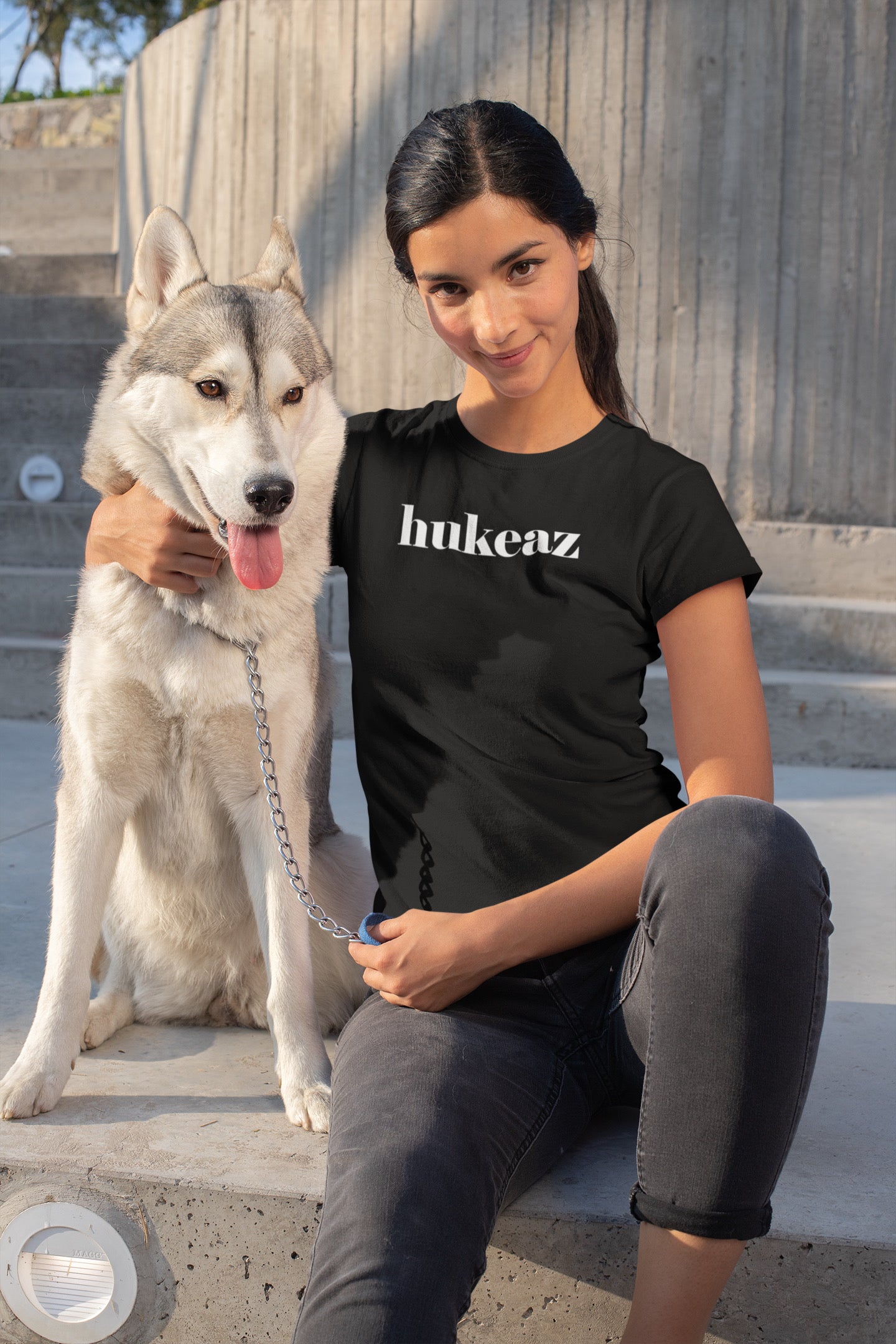 HUKEAZ - Womens - Plain Tee - Black/White
