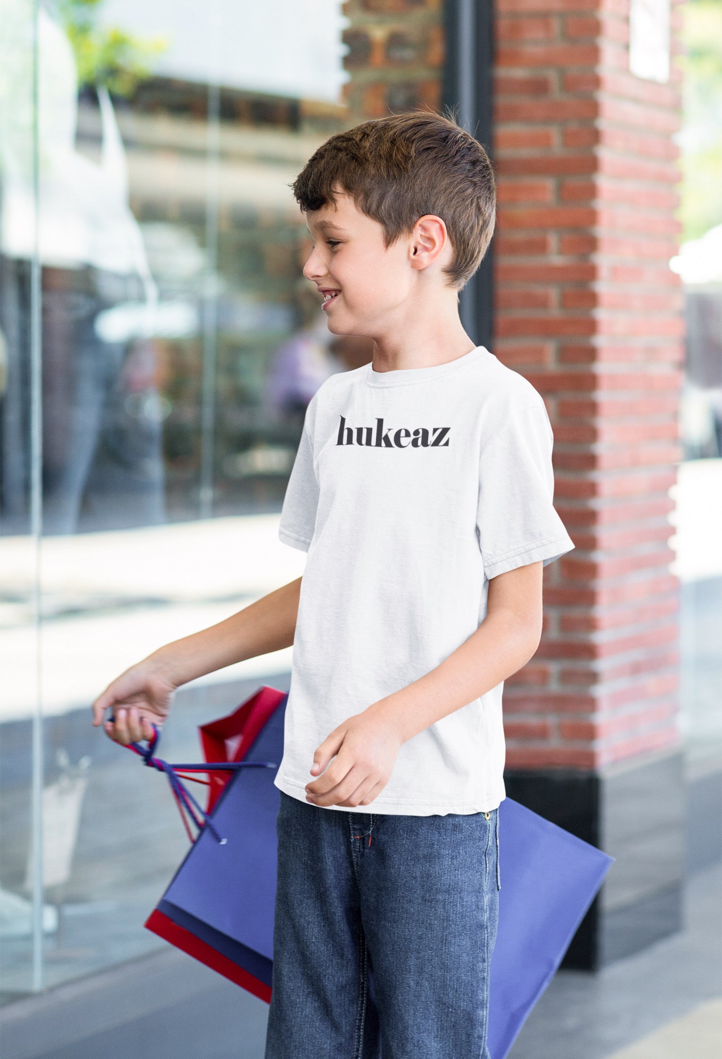 HUKEAZ - Kids - Plain Tee - White/Black