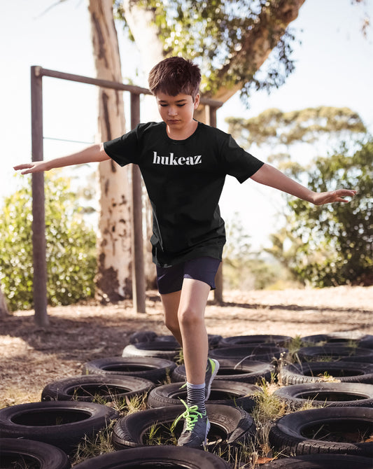 HUKEAZ - Kids - Plain Tee - Black/White